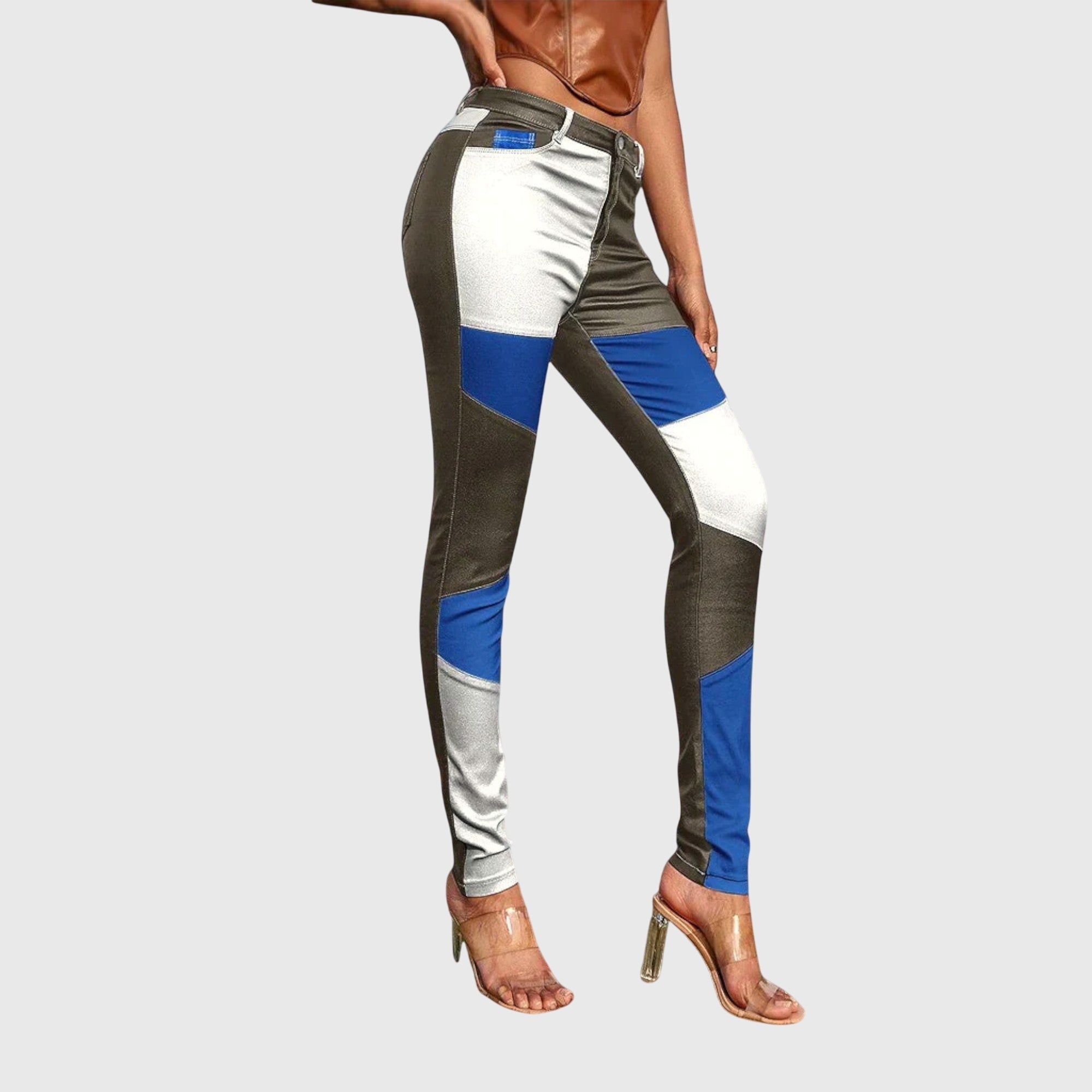 Talia | Tube Pants with Color Block Pattern