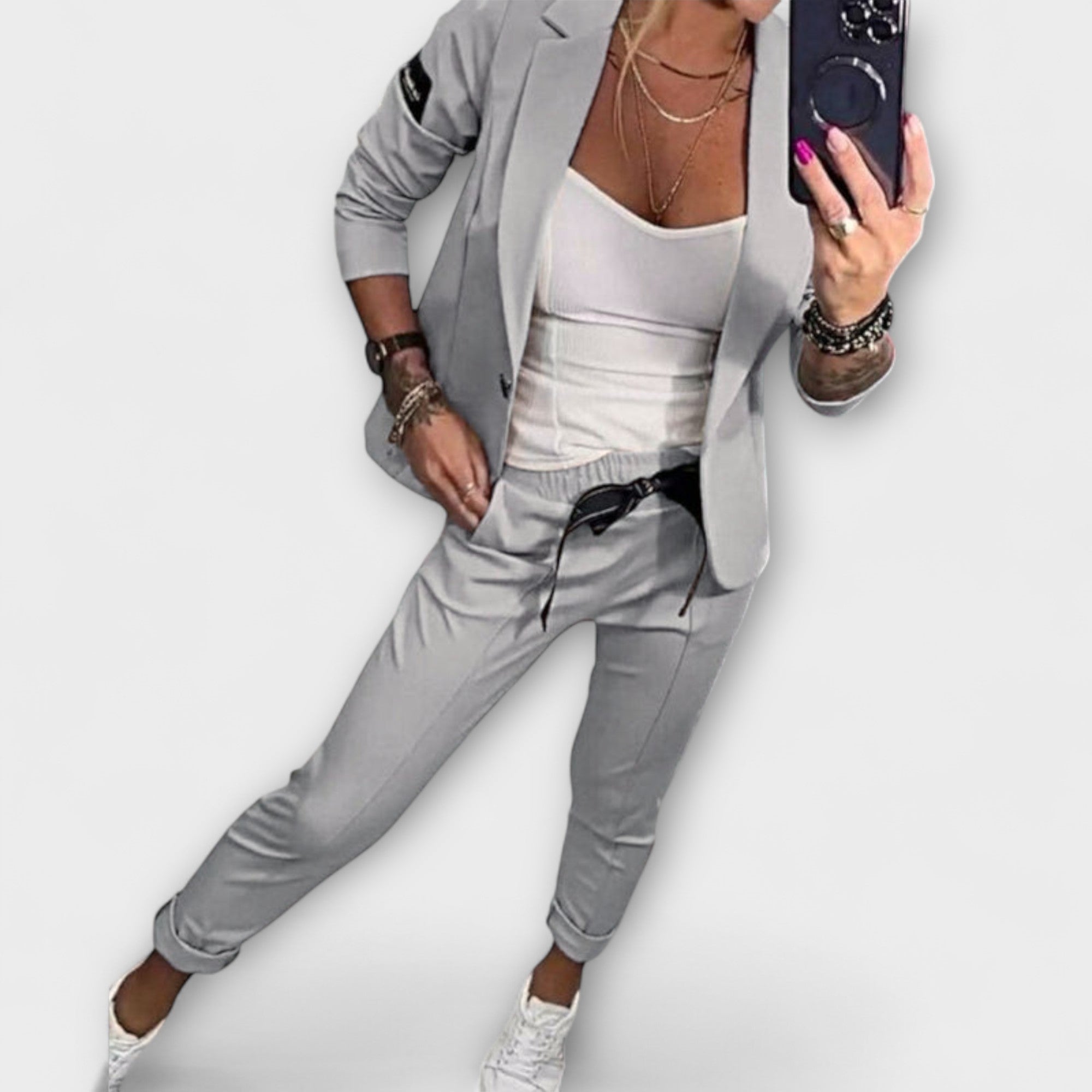 Talia | Elegant Set of Top, Jacket, and Pants