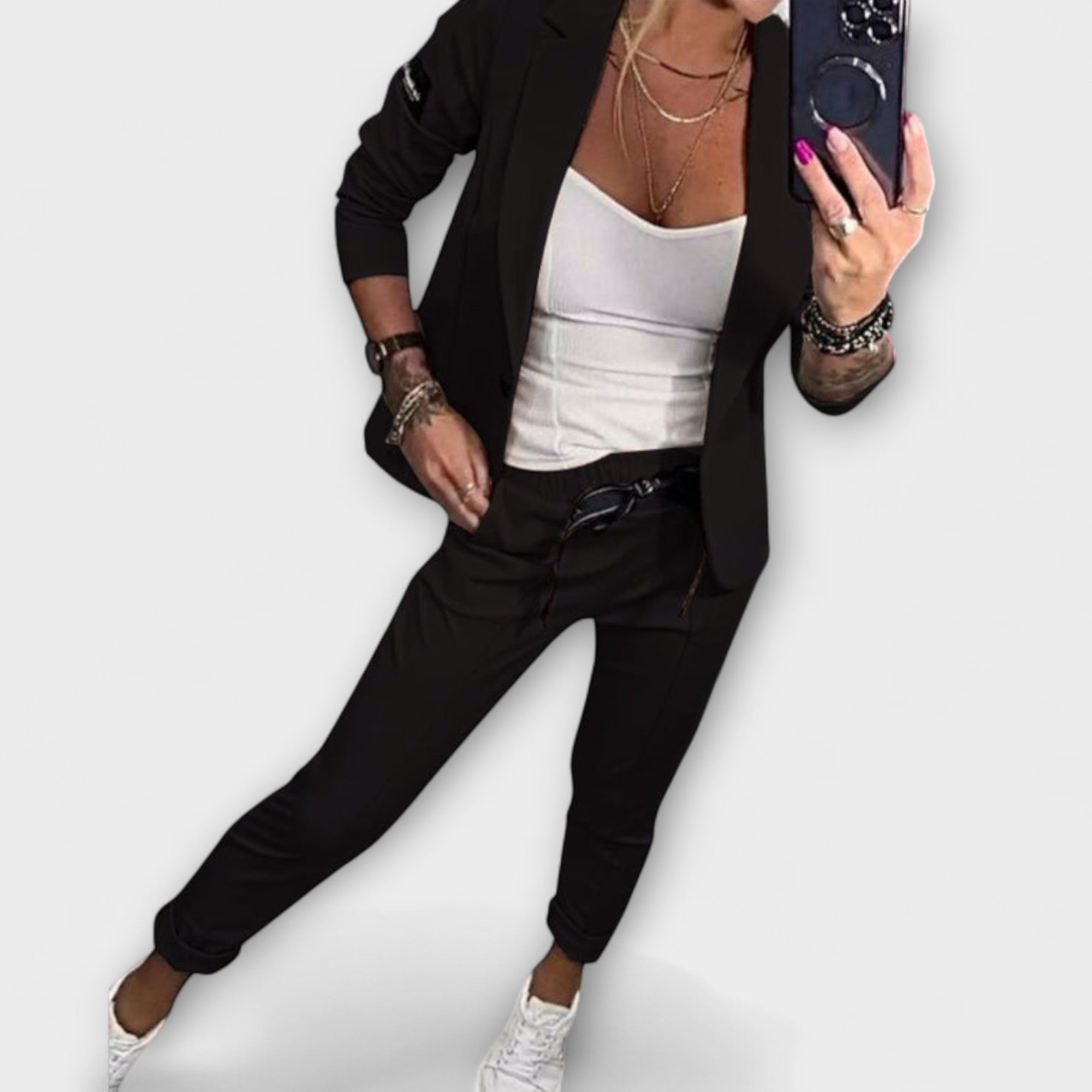 Talia | Elegant Set of Top, Jacket, and Pants
