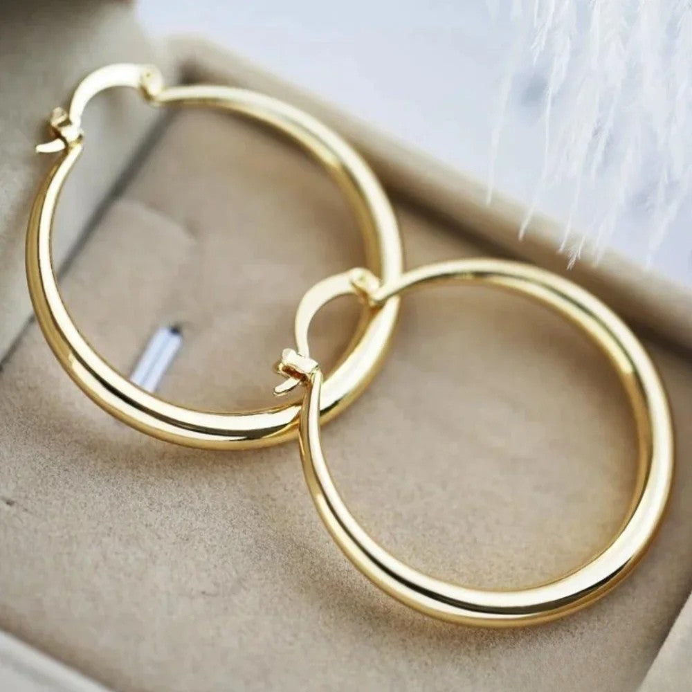 Talia | Large Golden Hoop Earrings