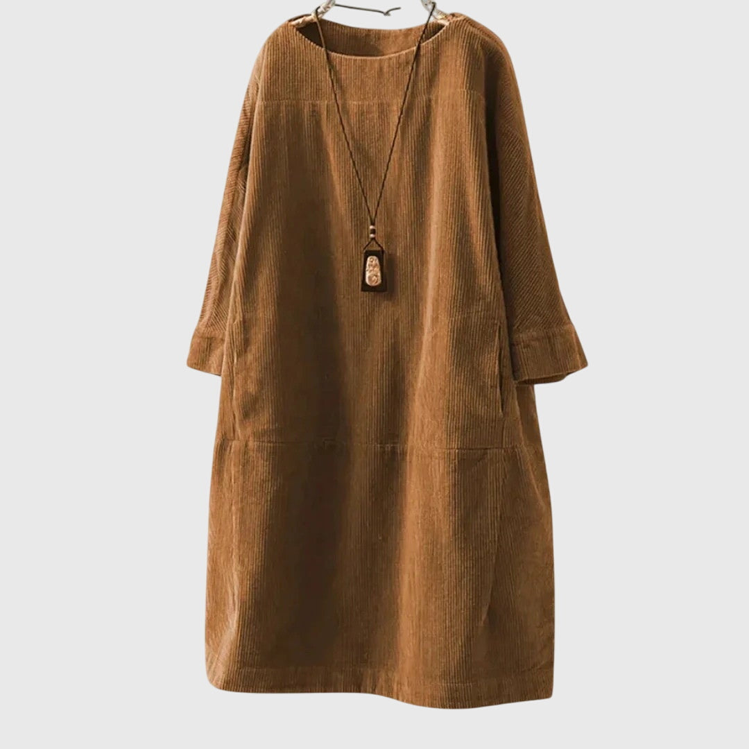 Talia | Relaxed Corduroy Midi Dress