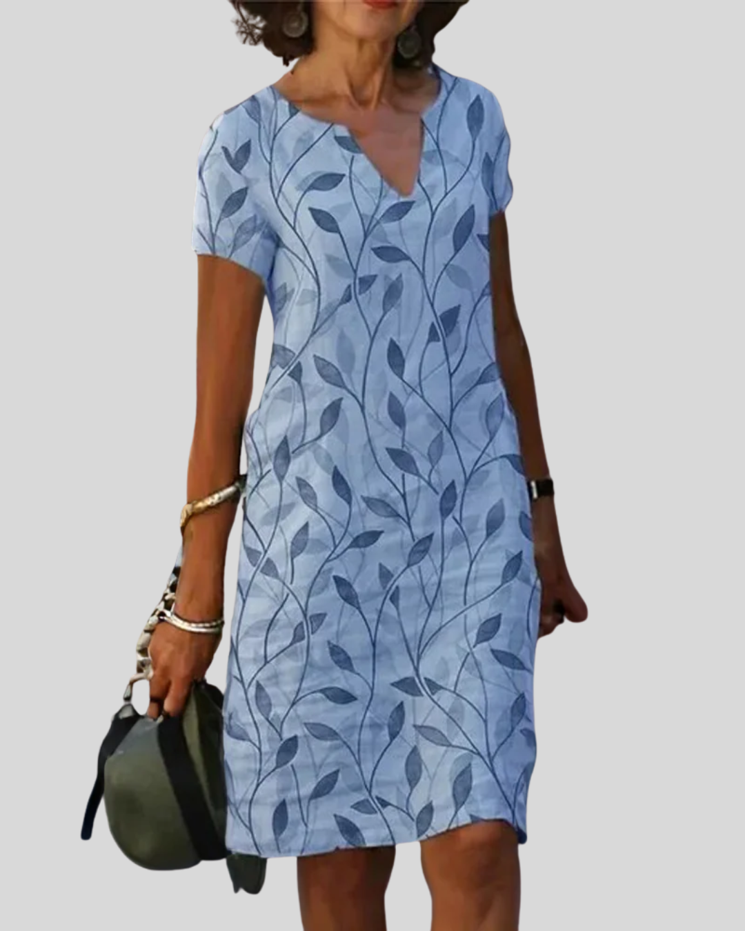 Talia | Leaf-Print Summer Mini Dress
