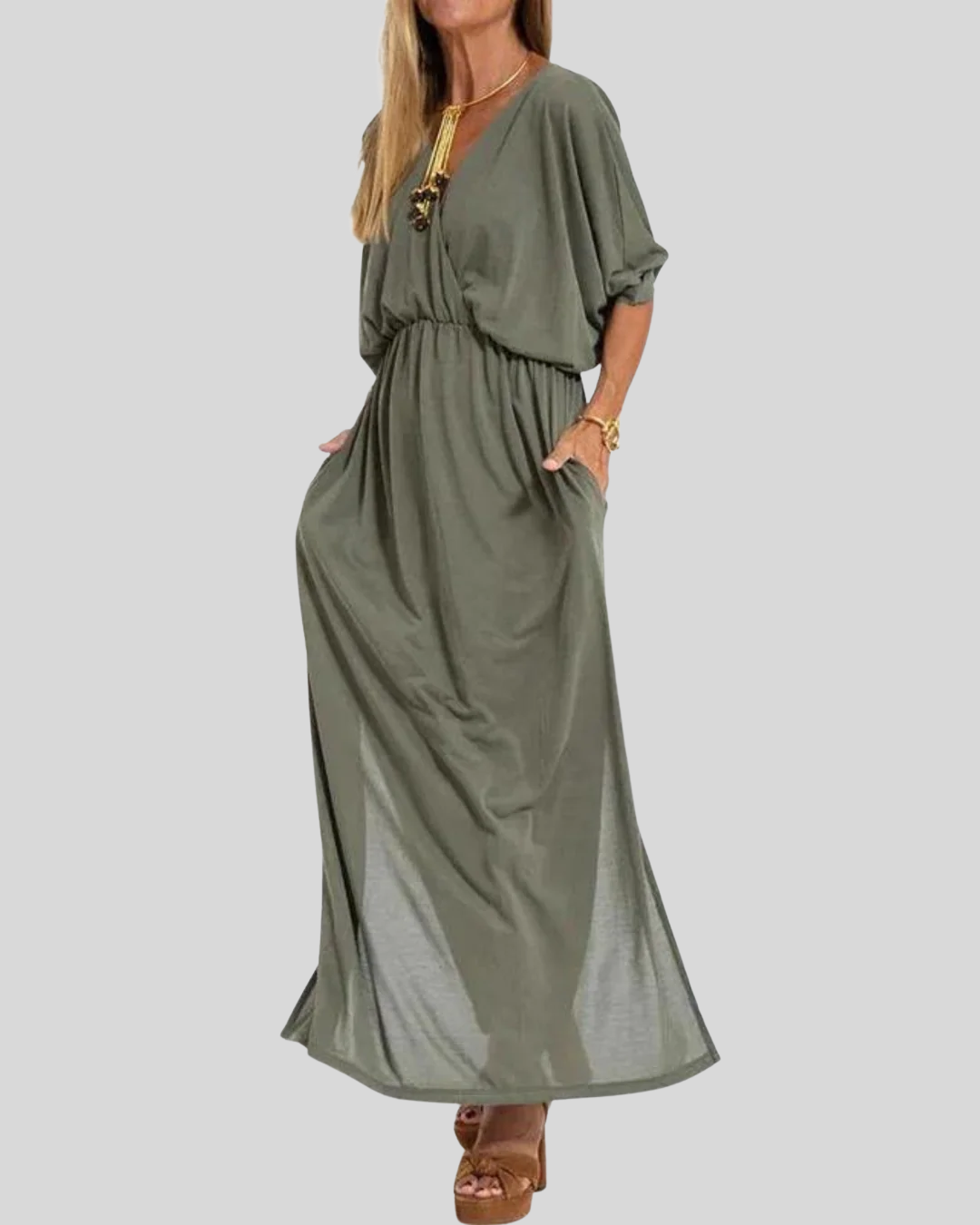 Talia | Lightweight Flowy V-Neck Maxi Dress