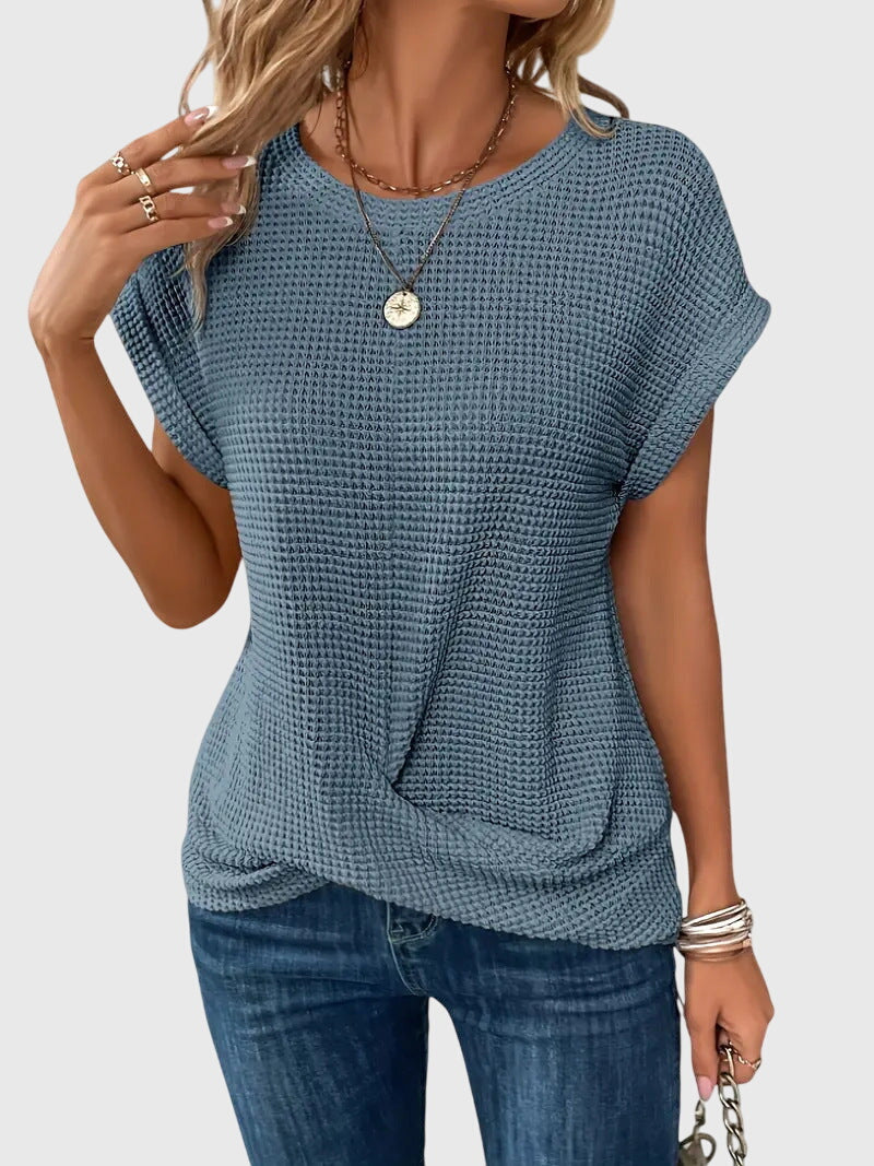 Talia | Elegant Blouse with Crew Neck