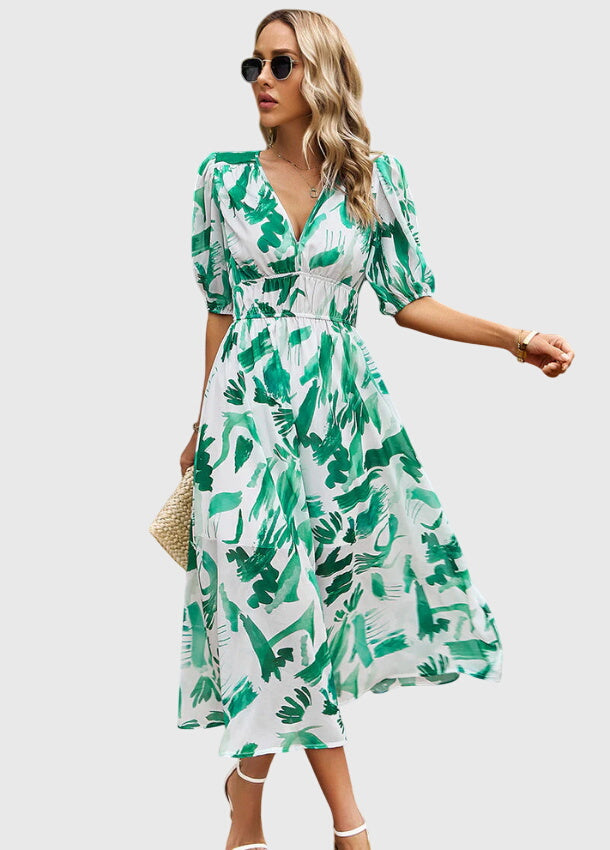 Talia | Flattering Floral Midi Dress