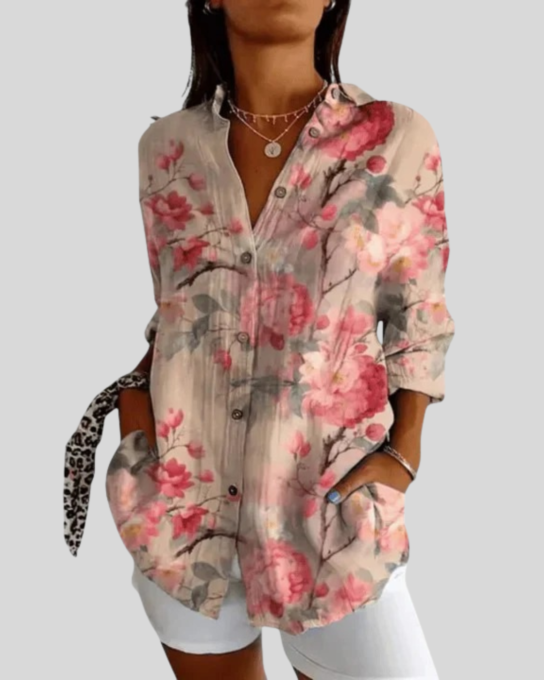 Talia | Elegant Floral Long Sleeve Blouse