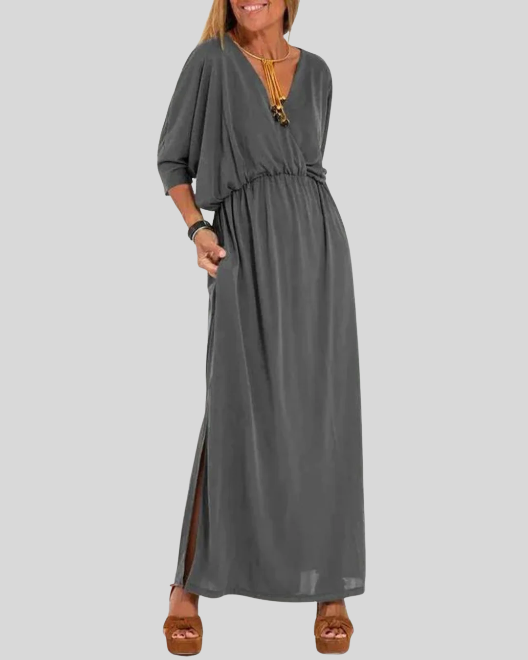 Talia | Lightweight Flowy V-Neck Maxi Dress