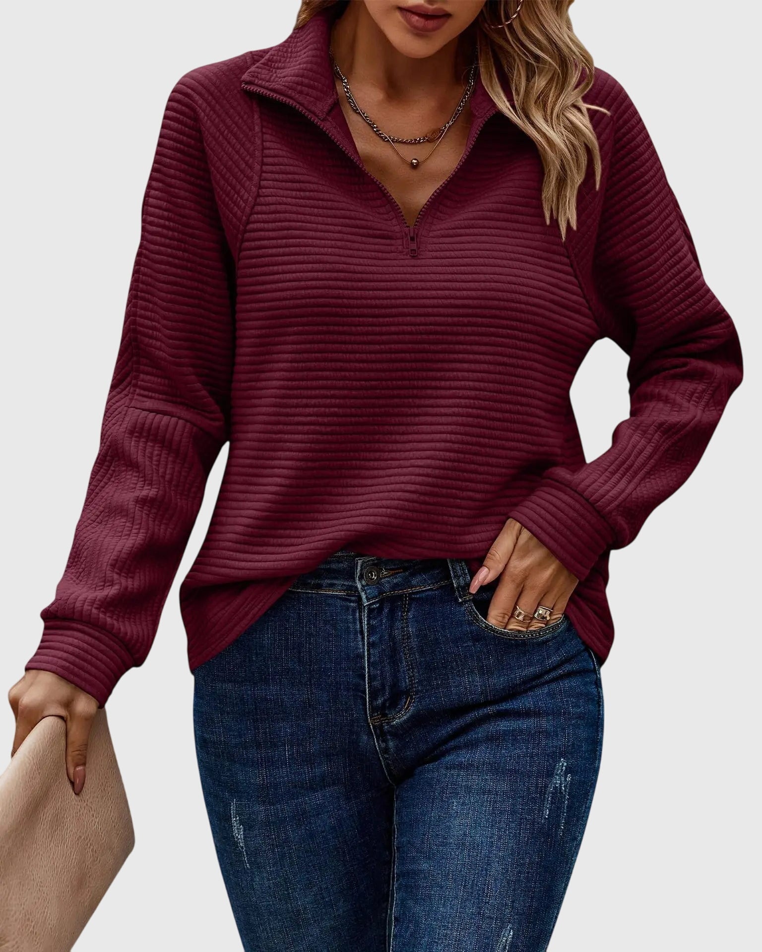 Talia | Elegant Sweater with Zipper