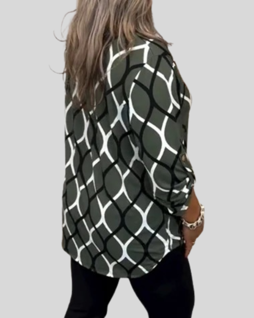 Talia | Casual Blouse With Geometric Pattern