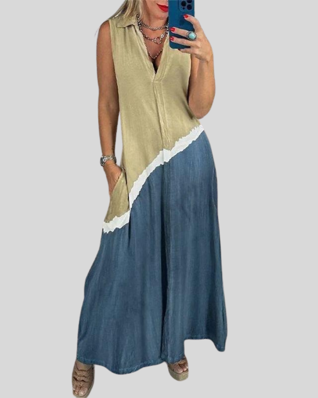 Talia | Artistic Print Sleeveless Maxi Dress