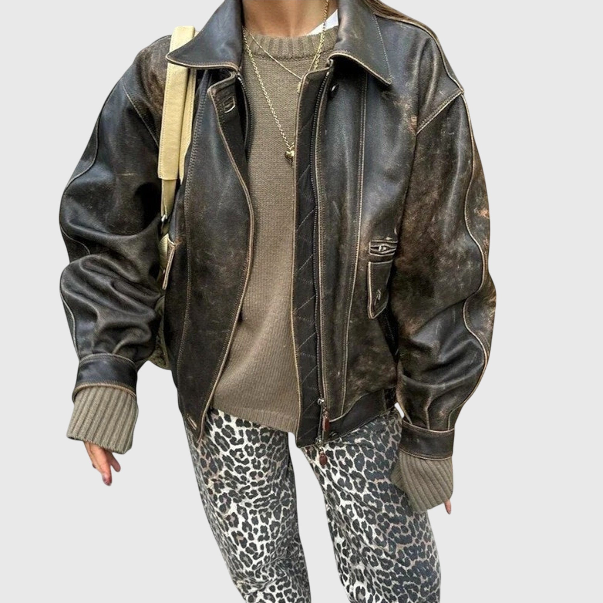 Talia | Vintage Jeans with Leopard Print
