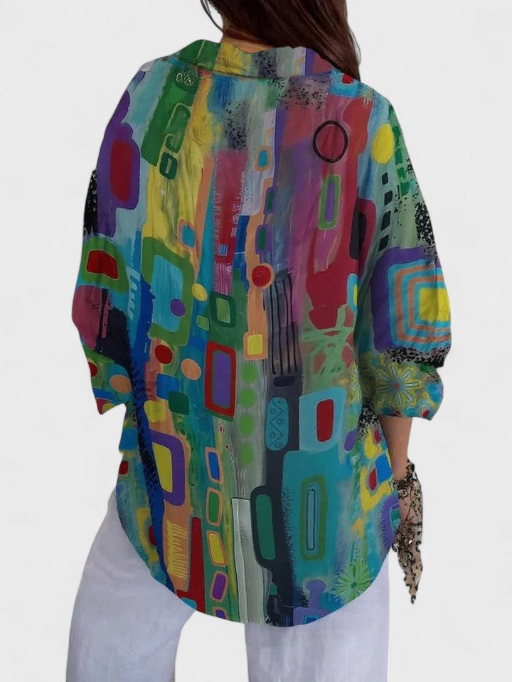 Talia | Elegant Geometric Pattern Blouse