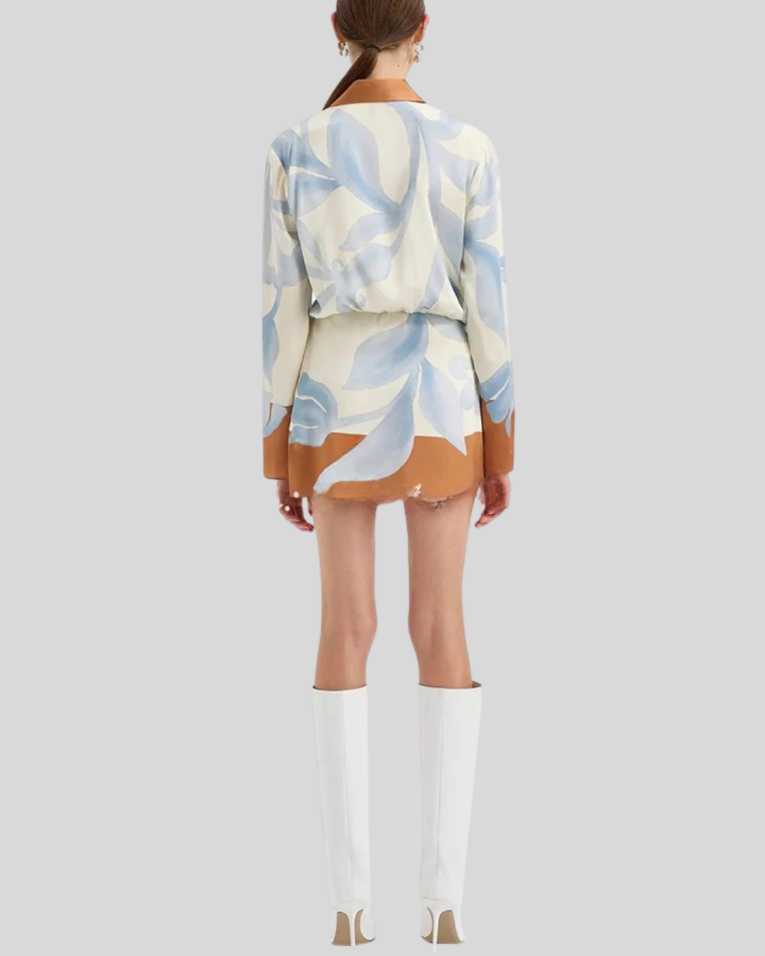 Talia | Satin Unique Print Tie-Up Dress