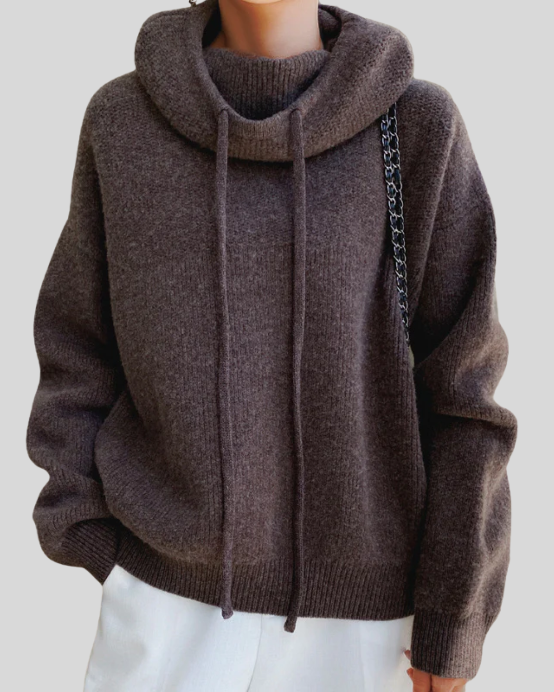 Talia | Cozy Wool-Blend Sweater with Drawstring