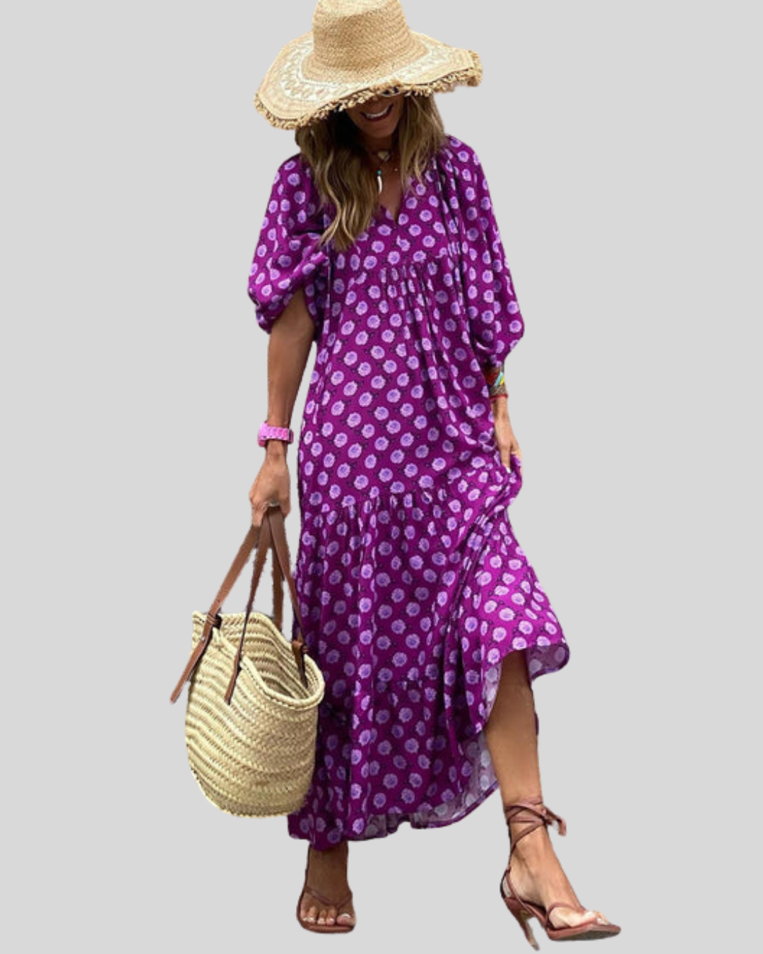 Talia | Puff Sleeve Tiered Maxi Dress
