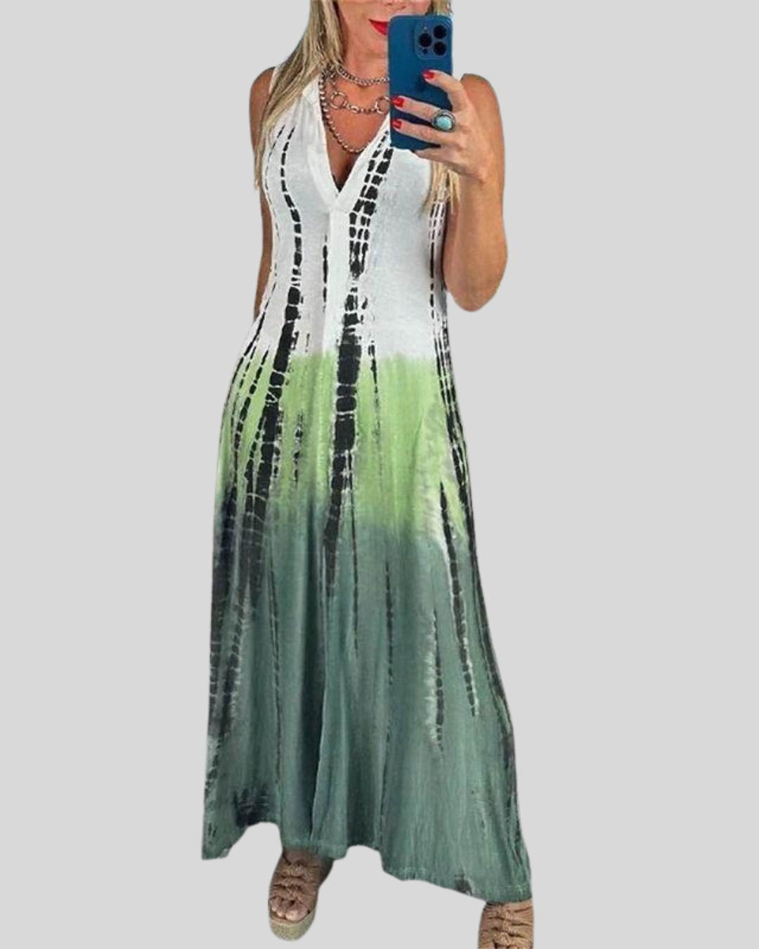 Talia | Artistic Print Sleeveless Maxi Dress