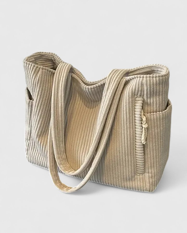 Talia | Luxurious Ribbed Tote Bag with Cord Detail