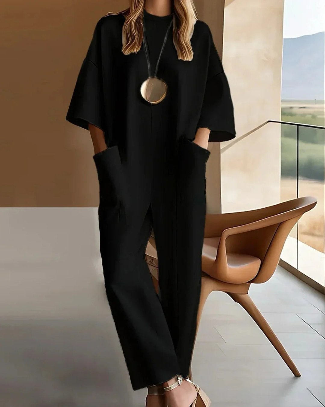 Talia | Modern Half-Sleeve Jumpsuit