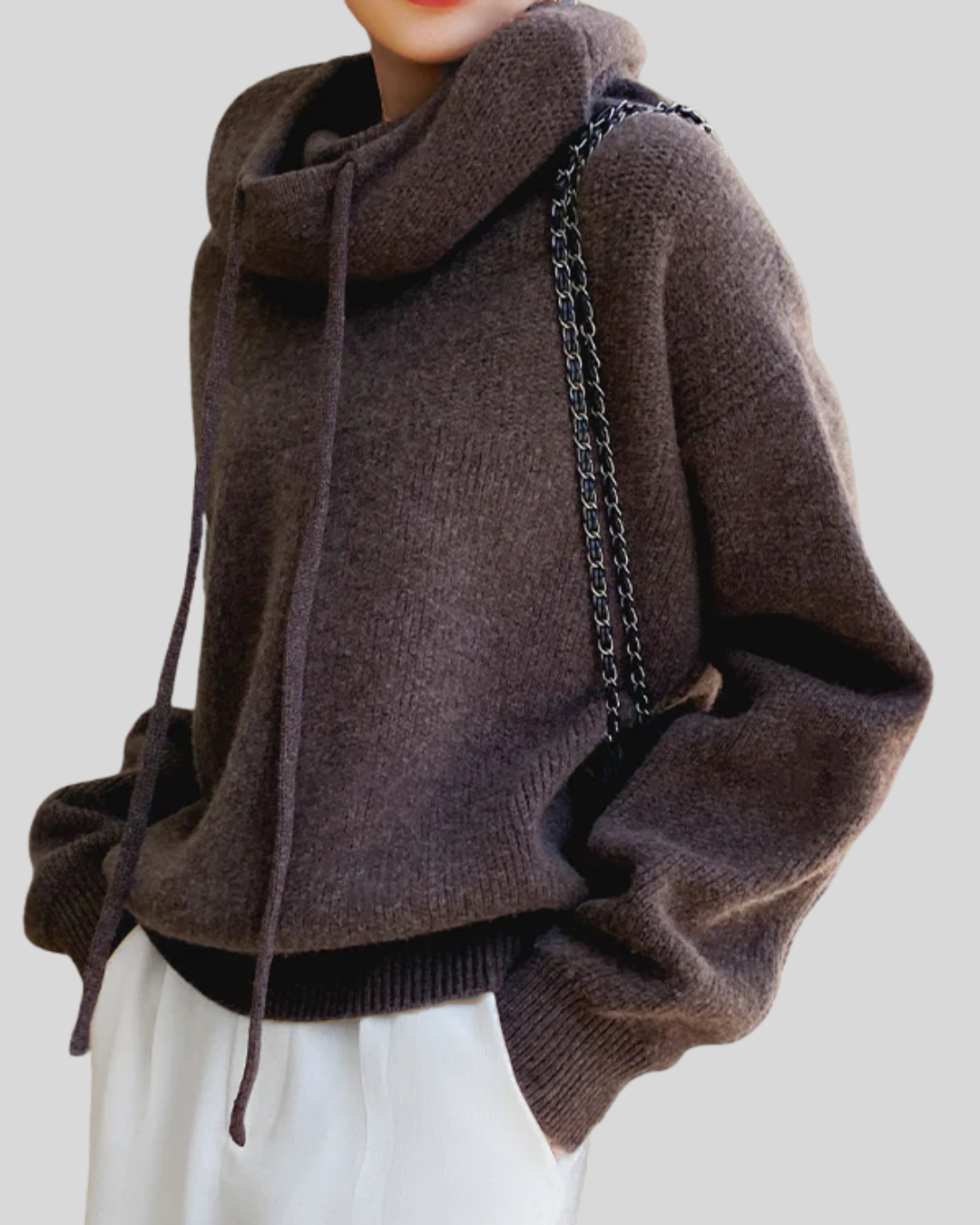 Talia | Cozy Wool-Blend Sweater with Drawstring