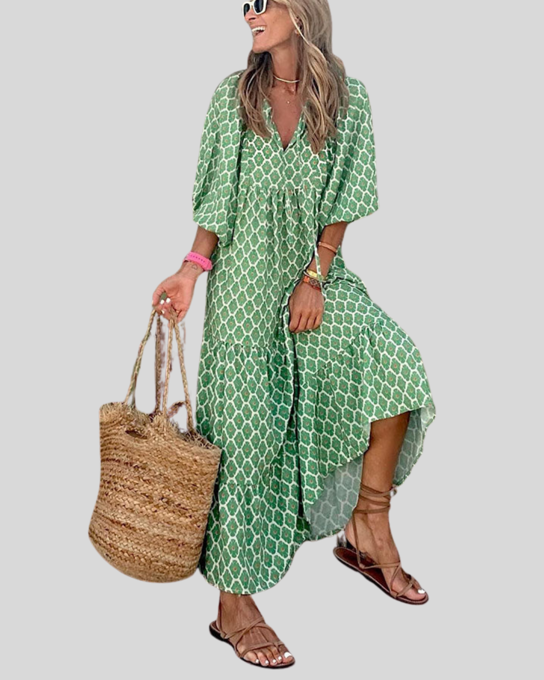 Talia | Puff Sleeve Tiered Maxi Dress