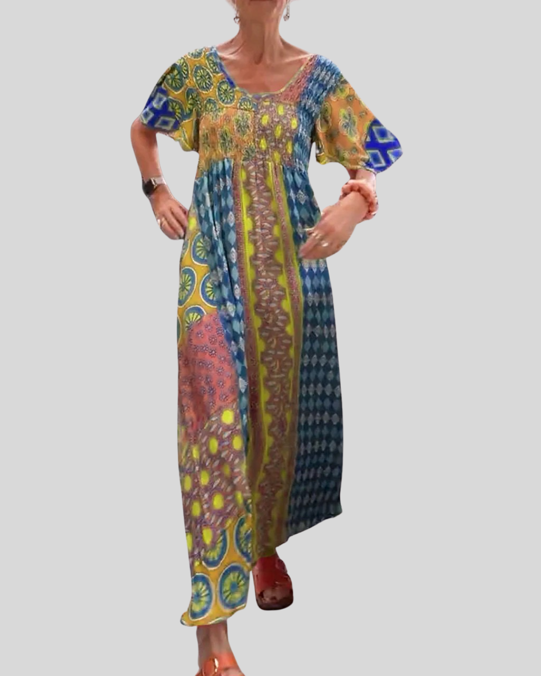 Talia | Vibrant Paisley Print Maxi Dress