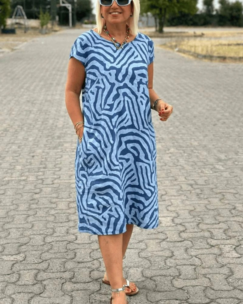 Talia – Printed Pocketed Summer Dress