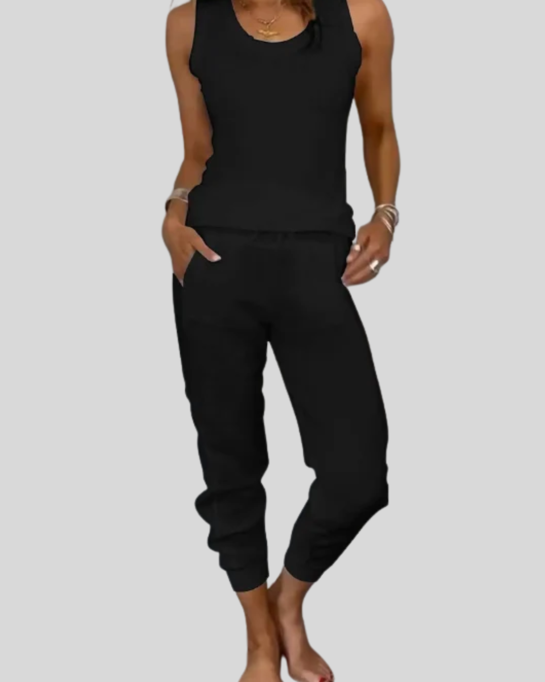 Talia | Casual Sleeveless Top & Jogger Pants Set