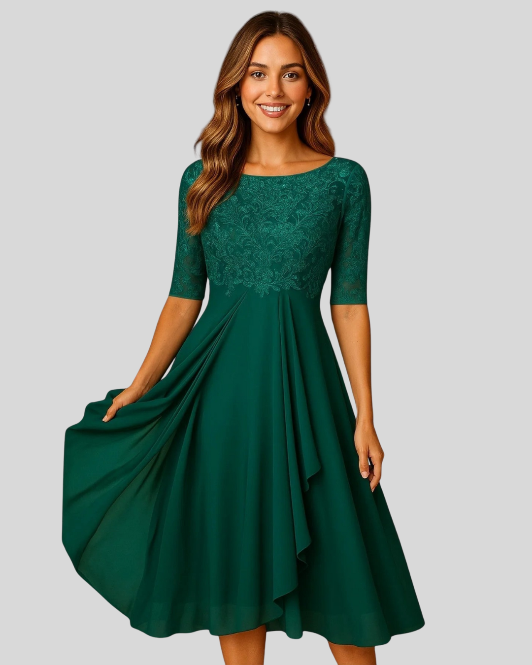 Talia | Classic A-Line Dress With Lace Detail
