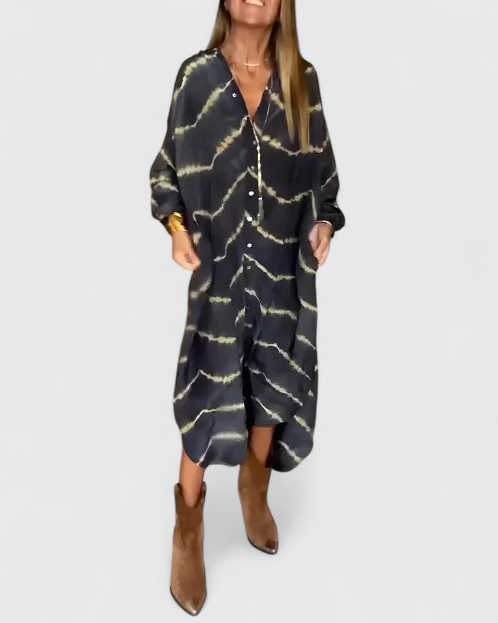 Talia | Elegant Boho Striped Maxi Dress