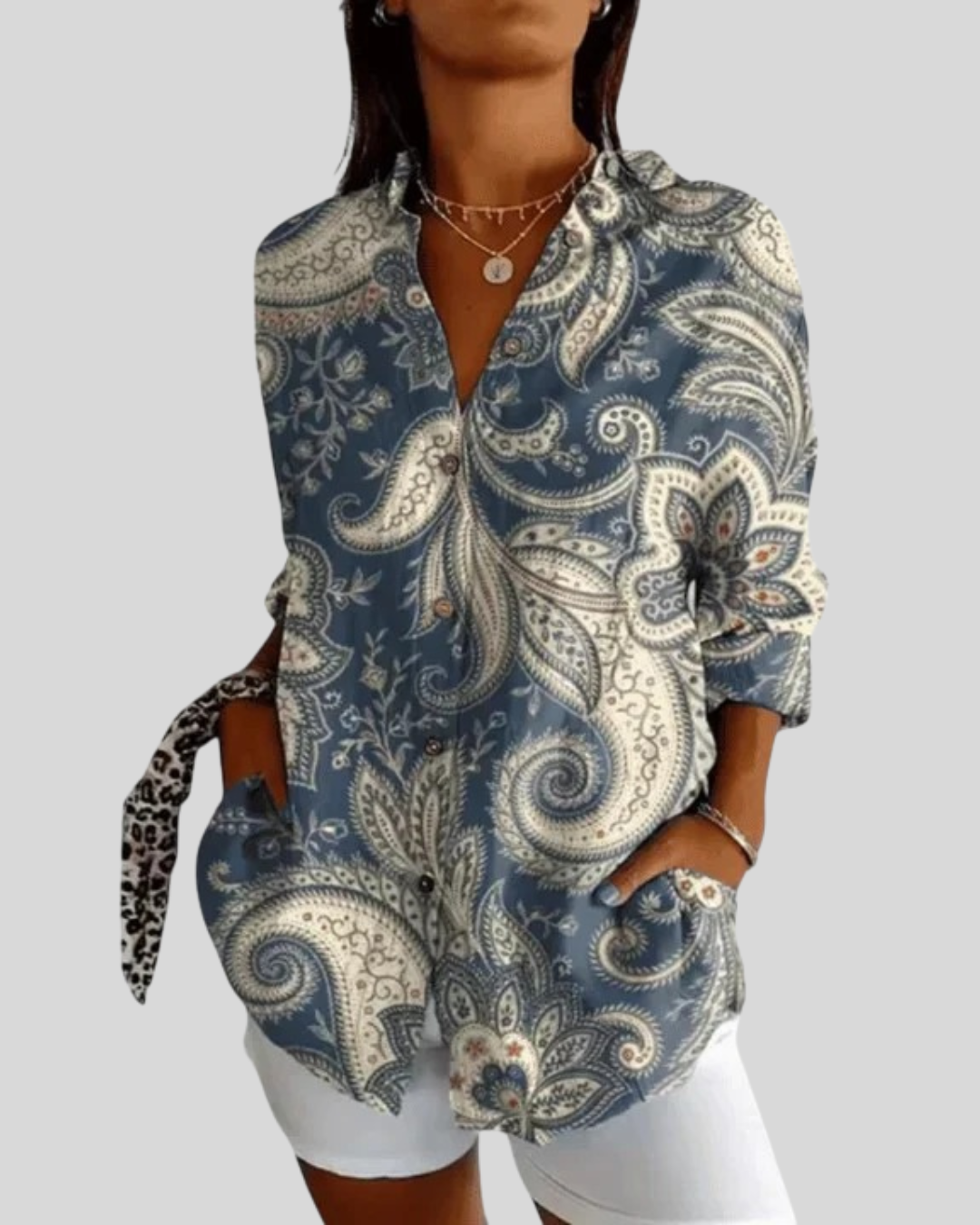 Talia | Elegant Floral Long Sleeve Blouse