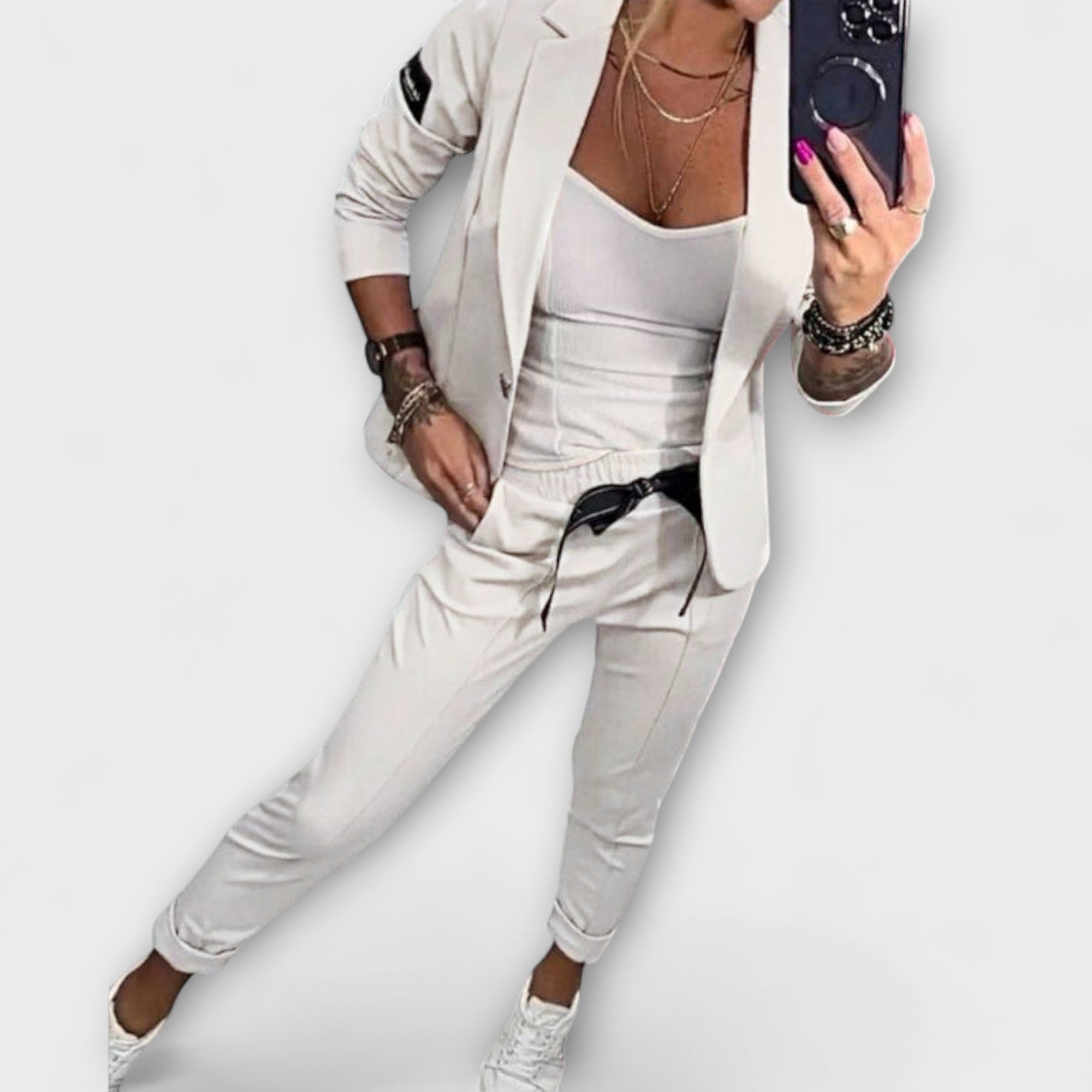 Talia | Elegant Set of Top, Jacket, and Pants