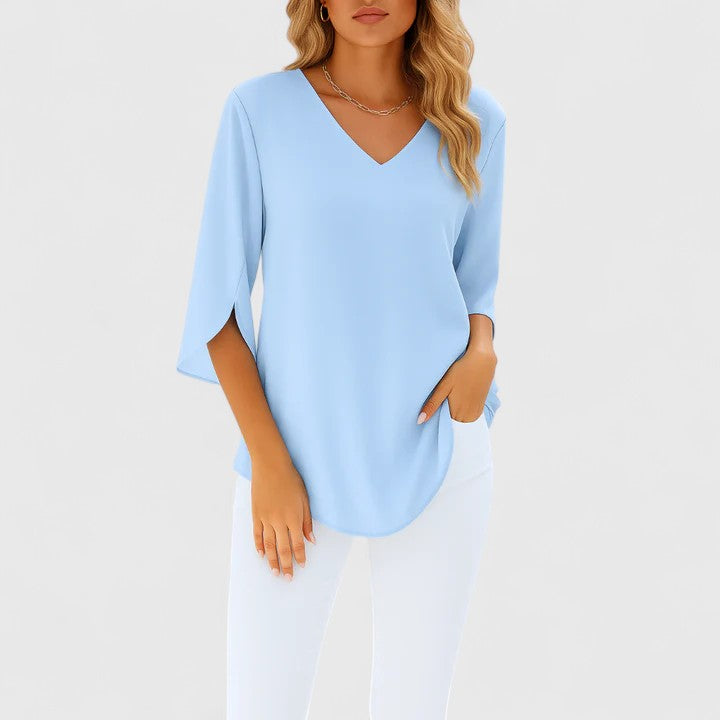 Talia | Sophisticated V-Neck Blouse