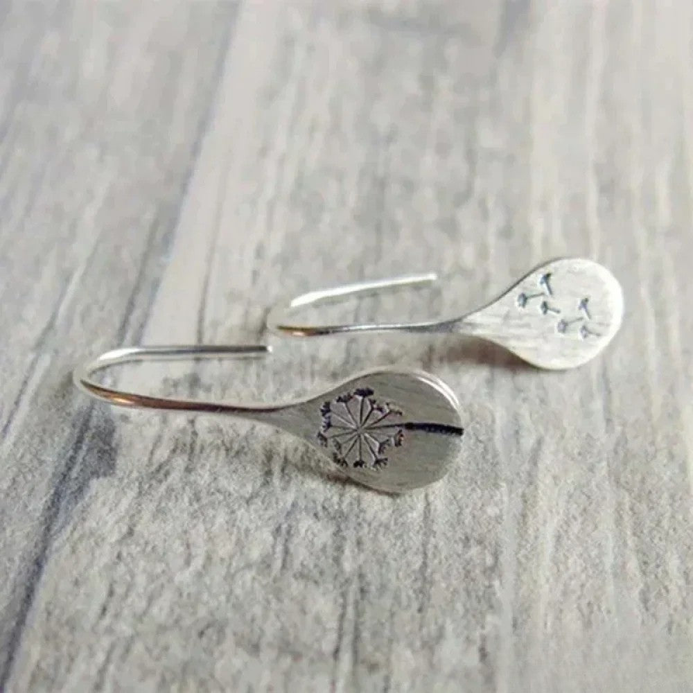 Talia | Elegant Silver Earrings in Dandelion Leaf Design