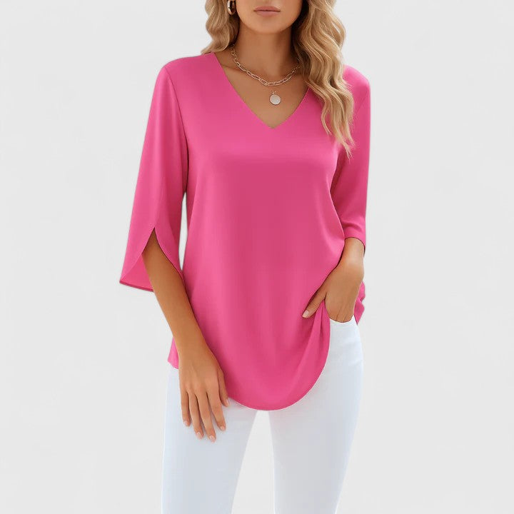 Talia | Sophisticated V-Neck Blouse