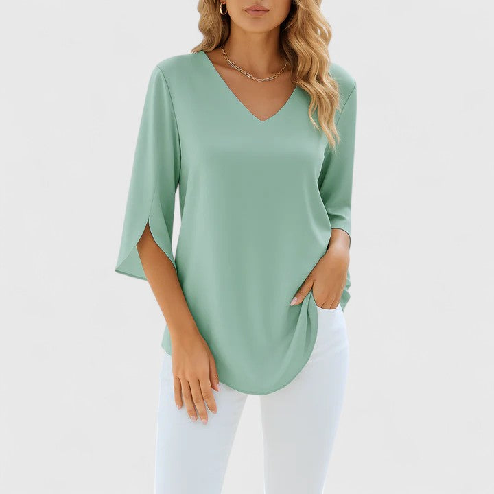 Talia | Sophisticated V-Neck Blouse