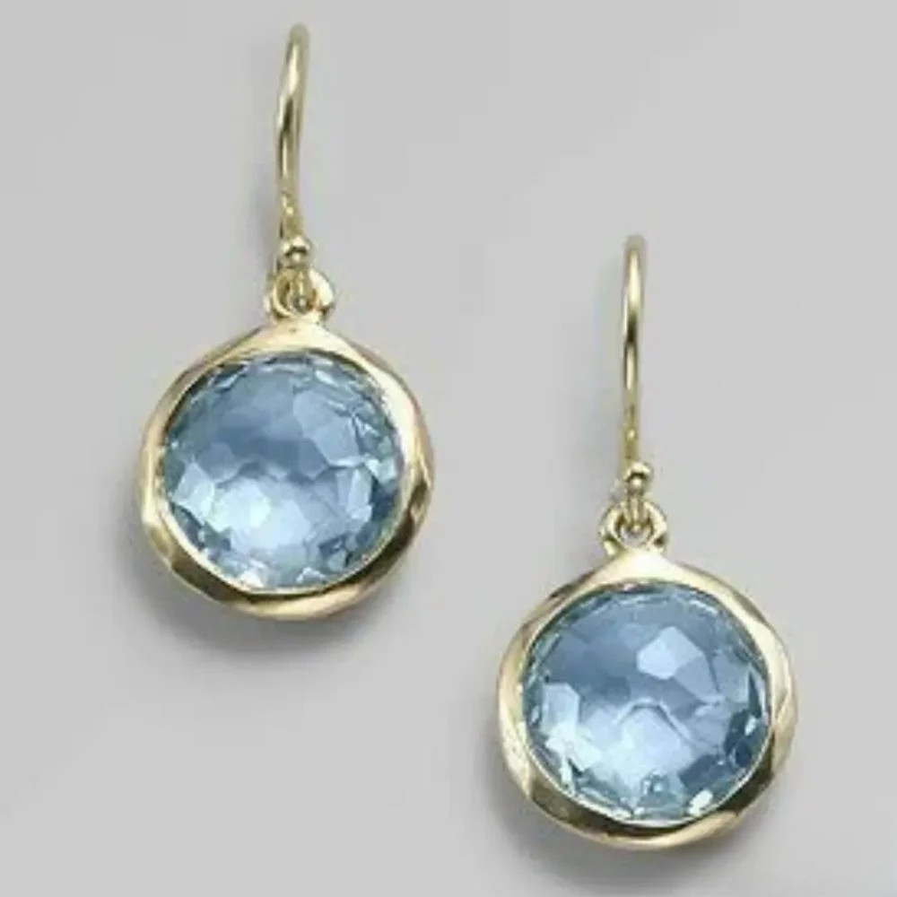 Talia | Retro Blue Earrings with Inlay