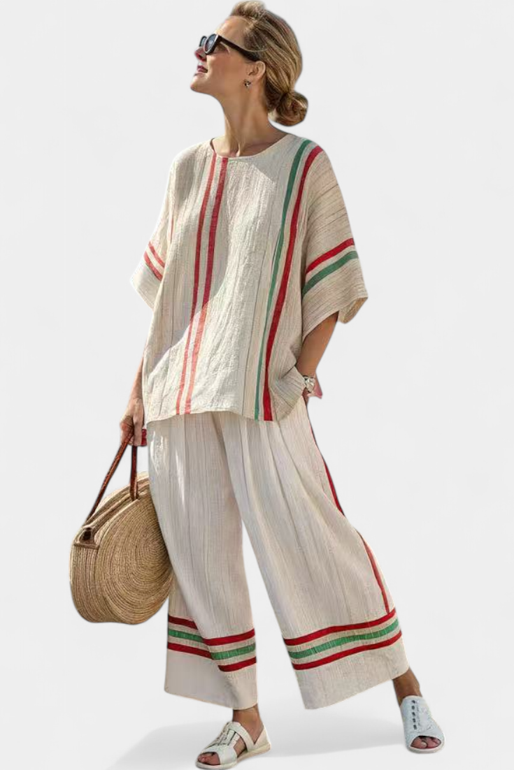 Talia | Comfortable Boho Print Blouse & Loose-Fit Pants