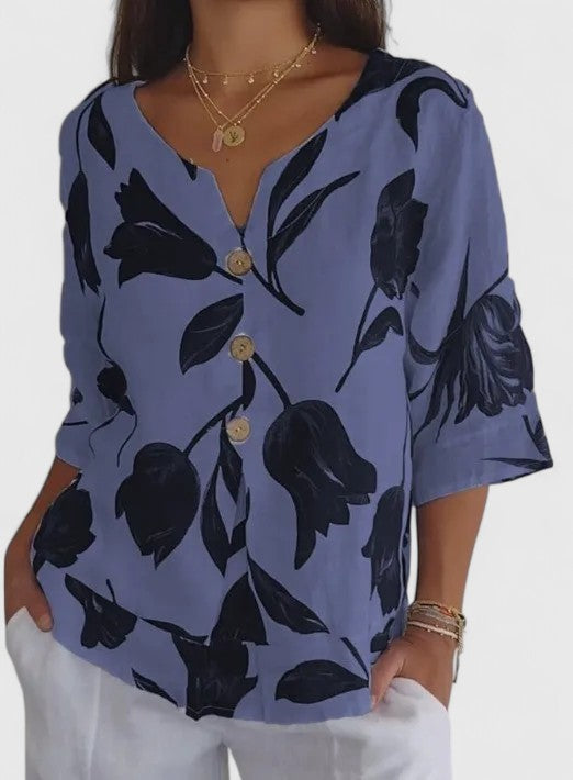 Talia | Elegant Floral Print Blouse