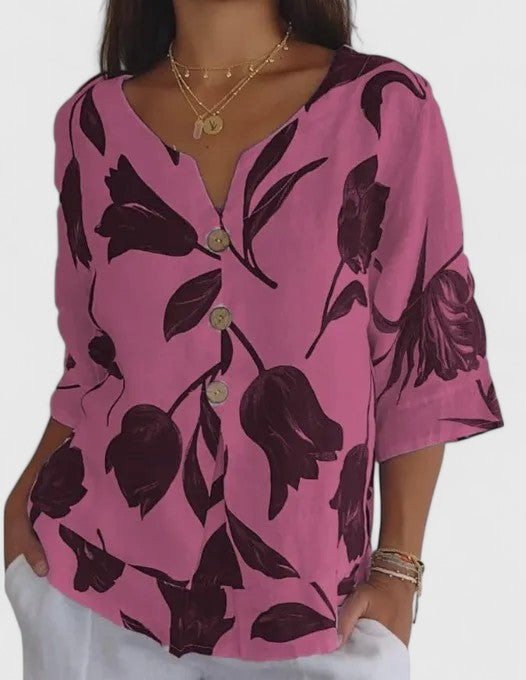 Talia | Elegant Floral Print Blouse