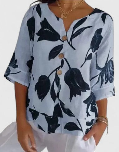 Talia | Elegant Floral Print Blouse