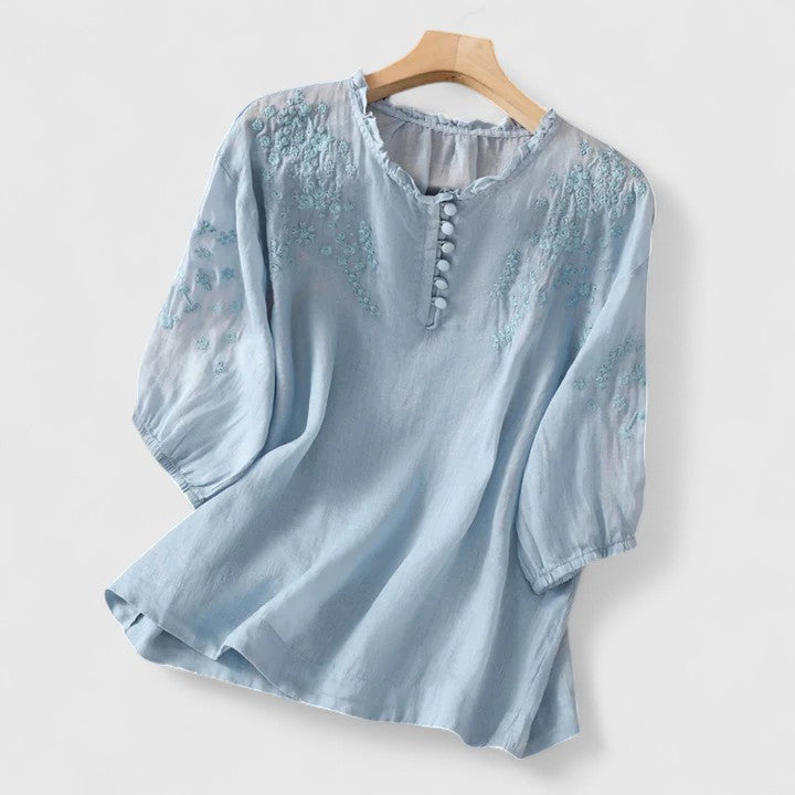 Talia | Elegant Button-Front Blouse