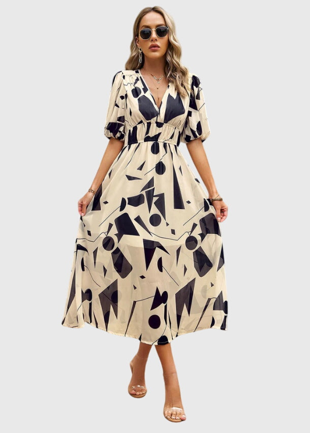 Talia | Flattering Floral Midi Dress