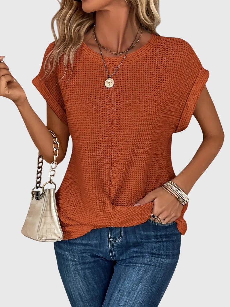 Talia | Elegant Blouse with Crew Neck