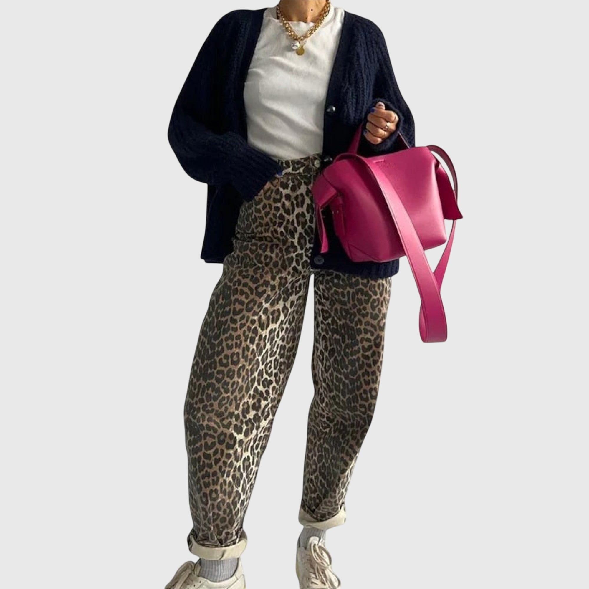 Talia | Vintage Jeans with Leopard Print