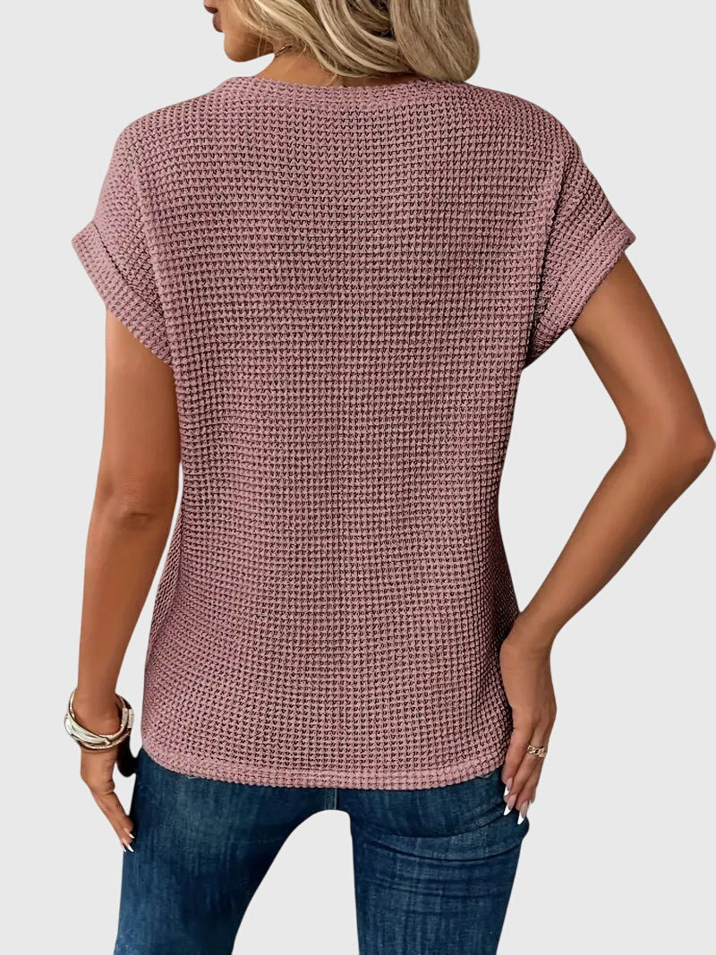 Talia | Elegant Blouse with Crew Neck