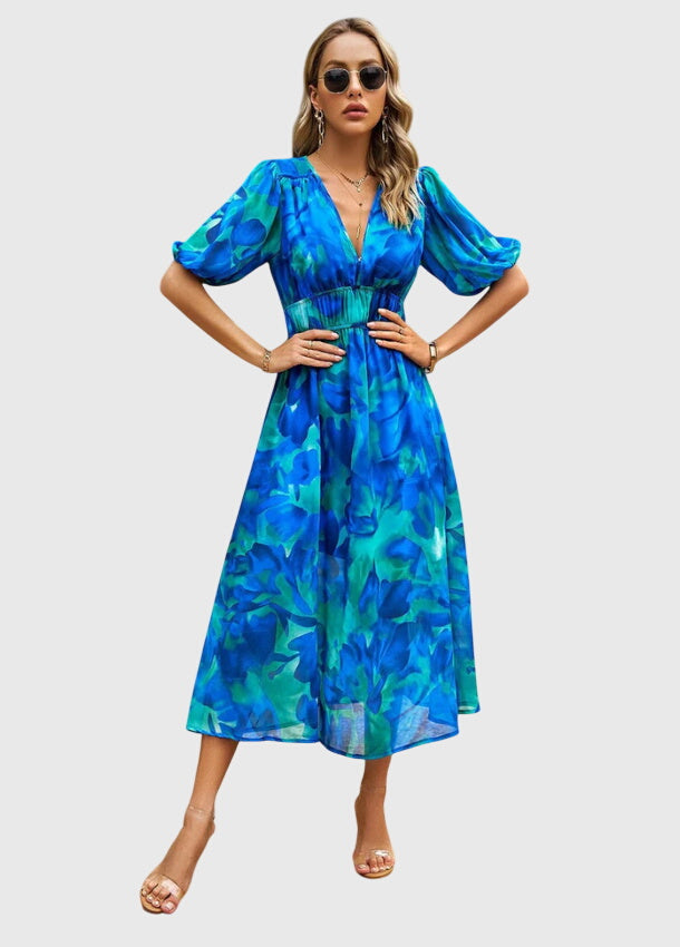 Talia | Flattering Floral Midi Dress