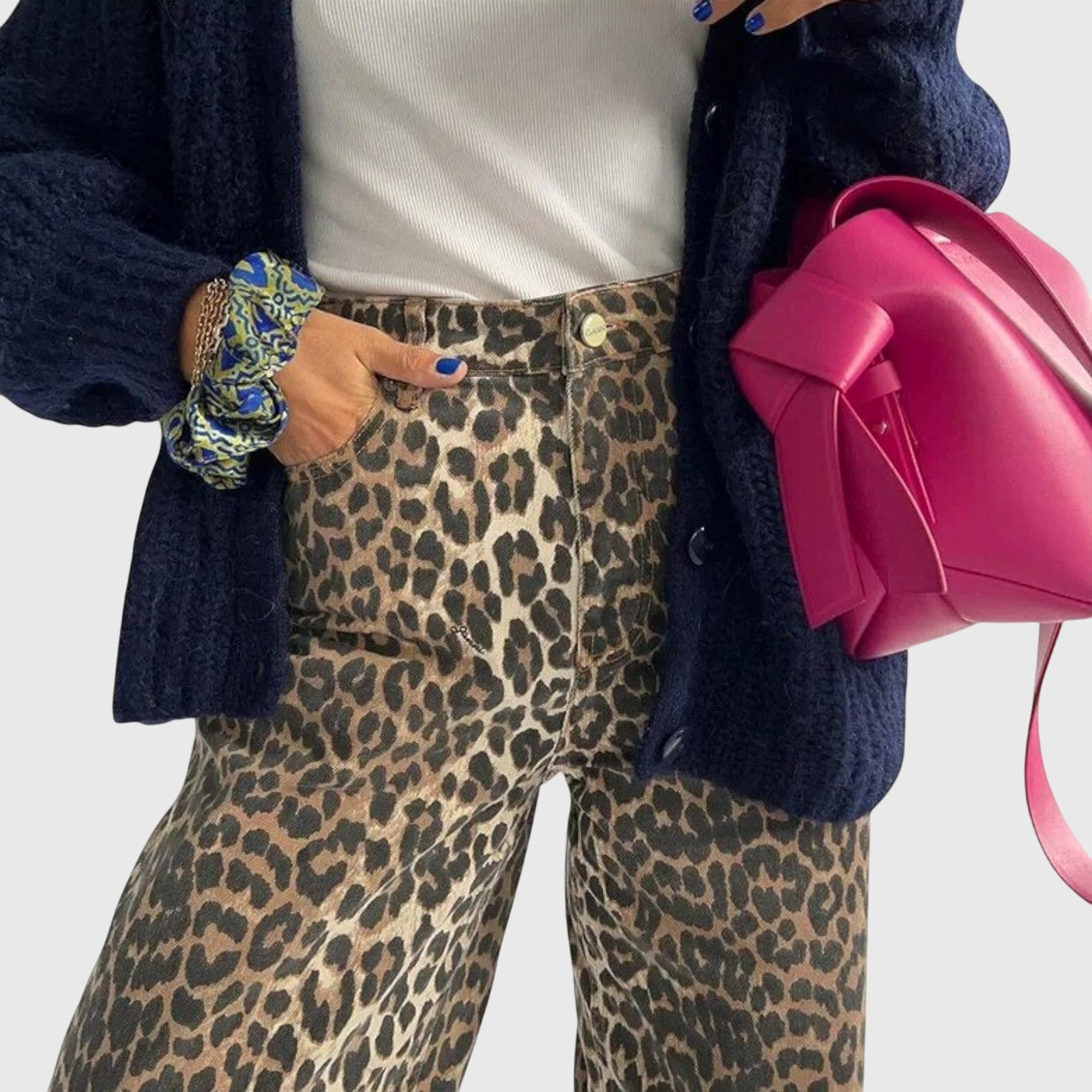 Talia | Vintage Jeans with Leopard Print