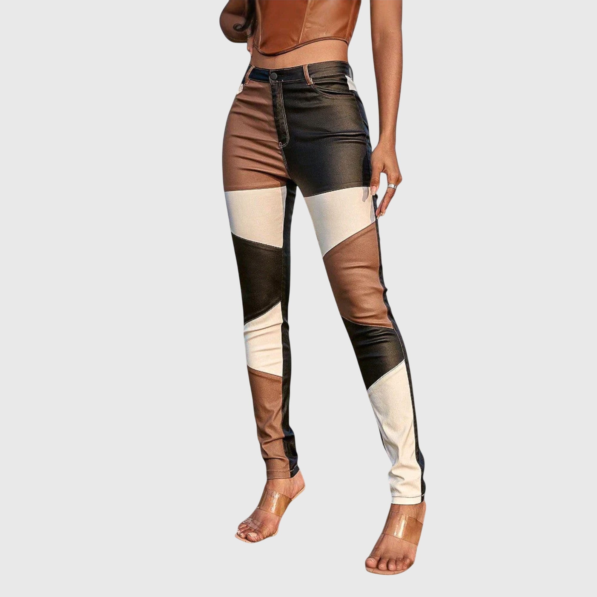 Talia | Tube Pants with Color Block Pattern