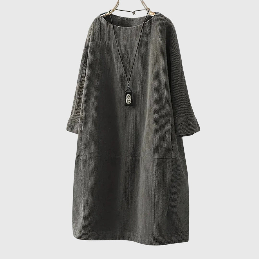 Talia | Relaxed Corduroy Midi Dress