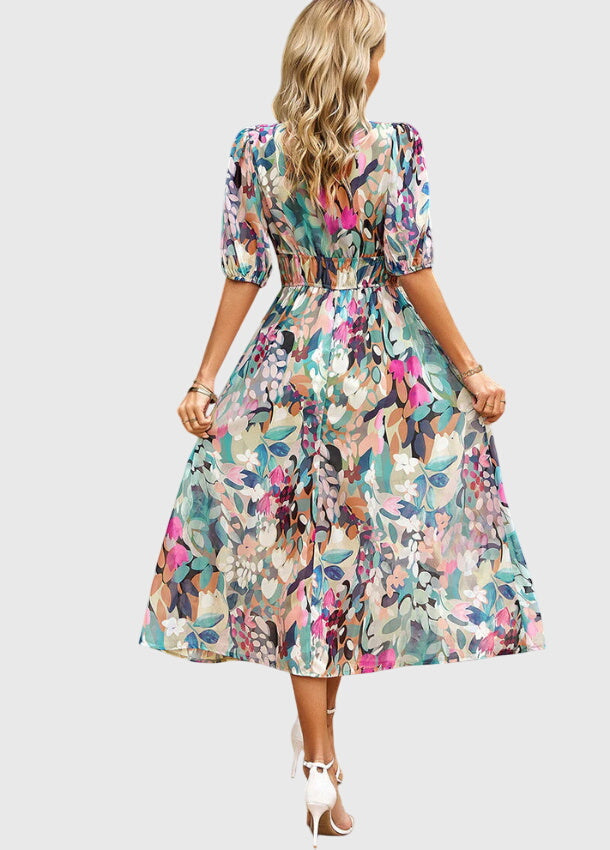 Talia | Flattering Floral Midi Dress